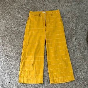 Madewell Emmett Wide-Leg Crop Plaid Pants 29